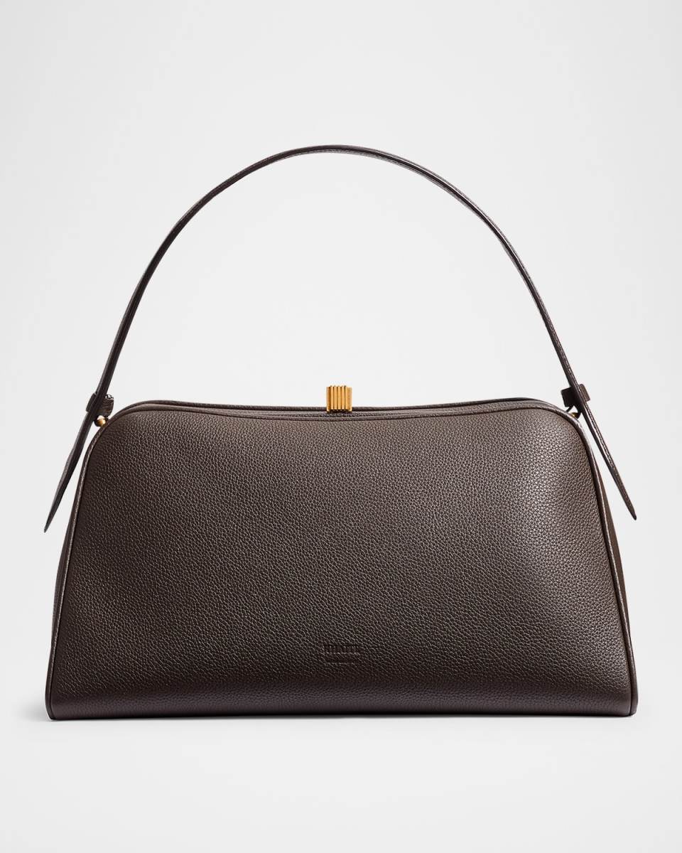 Cate Frame Leather Top-Handle Bag
